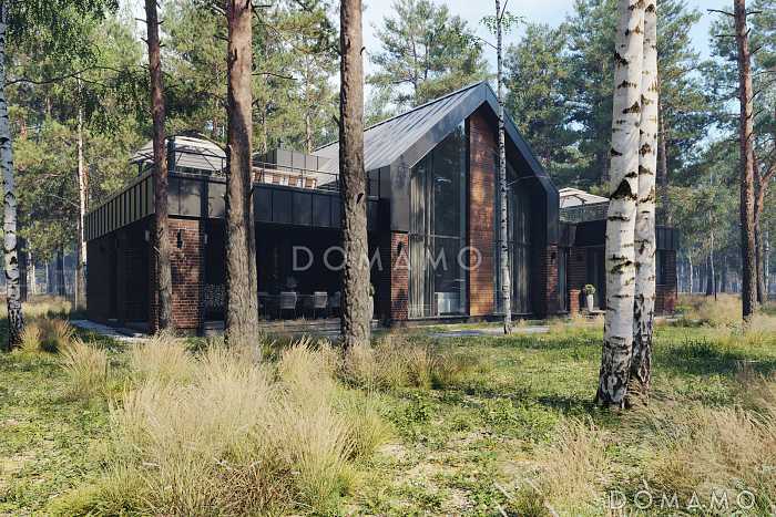 Проект дома с эксплуатируемой кровлей, вторым светом и спа-зоной