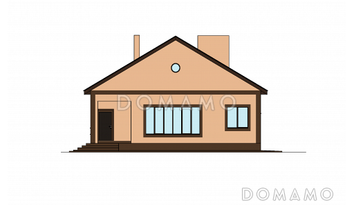 Проект дома с верандами, топочной и бойлерной, кладовой с окном, кухней-столовой / Фасад 2