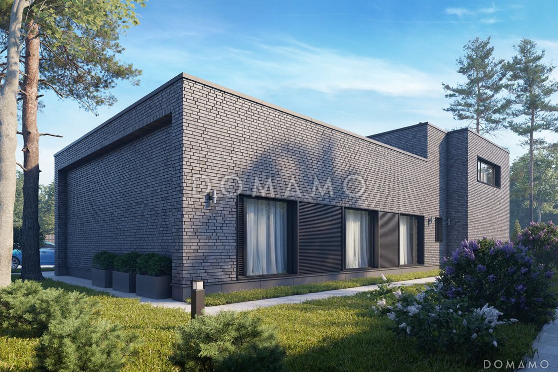 Проект кирпичного дома в стиле хай-тек с эксплуатируемой кровлей, вторым светом и просторной террасой / 5