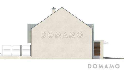 Проект современных мансардных домов-близнецов из кирпича с гаражом, тремя спальнями и красивым слуховым окном и балконом / Фасад 4