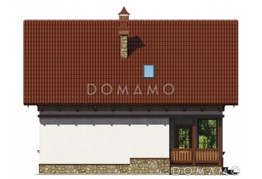 Проект дачного дома с остекленной верандой и мансардой / Фасад 2