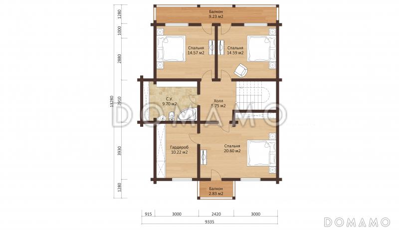 БЕРГЕН 220 / План мансардного этажа
