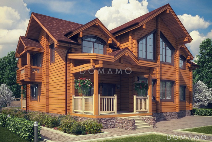 Проект дома из клееного бруса с сауной Проект дома из клееного бруса с сауной
