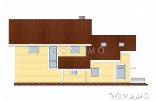 Проект комфортабельного каркасного дома с просторной кухней и вторым светом / Фасад 3