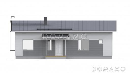 Проект одноэтажного каркасного дома с односкатной крышей / Фасад 1