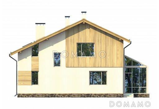 Проект уютного дома с небольшим зимним садом / Фасад 3