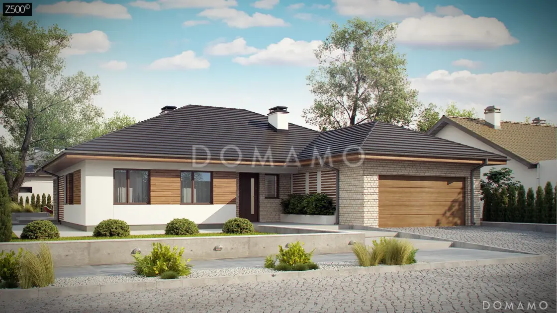 Проект одноэтажного кирпичного дома с гаражом на 2 автомобиля и подвалом / 9