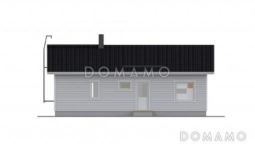 Проект одноэтажного каркасного дома с двускатной крышей / Фасад 3