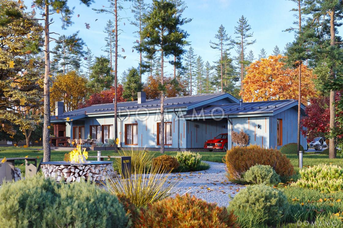 Проект дома в скандинавском стиле с 3 спальнями и барбекю на террасе / 6