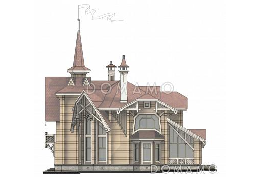 Проект коттеджа в стиле деревянного модерна / Фасад 2