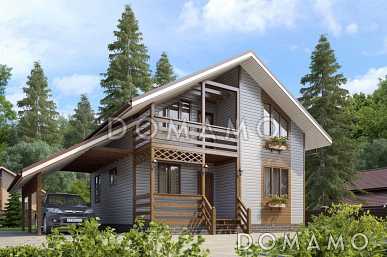 Проект  дома из клееного бруса строгого современного стиля