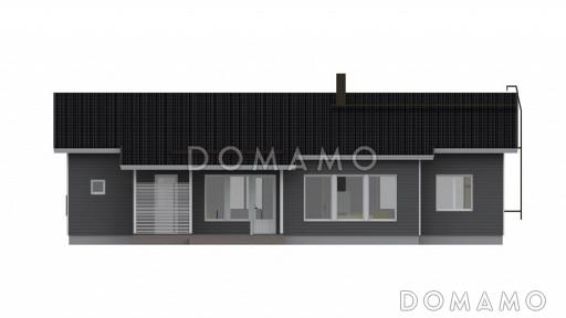 Проект дома с двумя небольшими эркерами в спальне и гостиной / Фасад 1