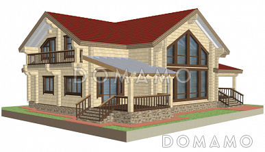 Проект дома из клееного бруса с эркером Проект дома из клееного бруса с эркером