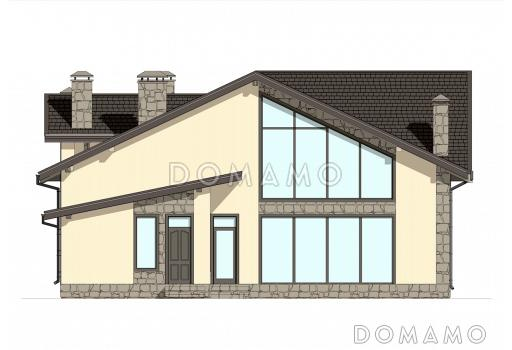Проект дома с подвалом, сауной, 4 спальнями и вторым светом / Фасад 2
