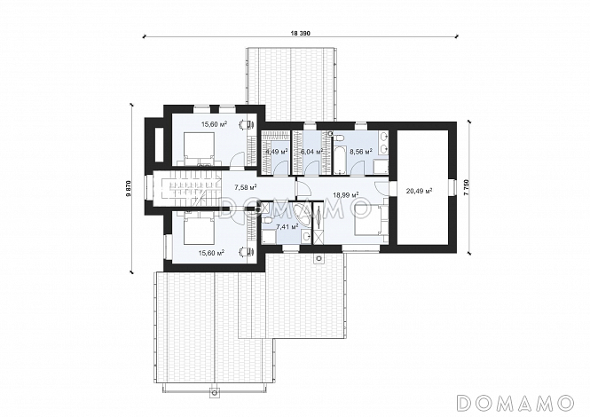 Дом в стиле Тюдоров S-265 / План 2 этажа