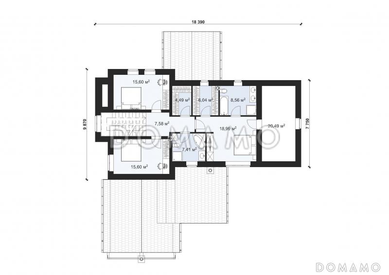 Дом в стиле Тюдоров S-265 / План 2 этажа