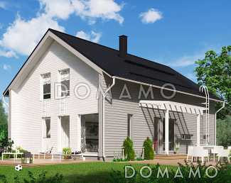 Проект каркасного дома с небольшой кухней