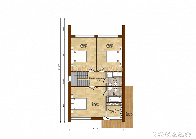 БАРНХАУС 215 / План мансардного этажа