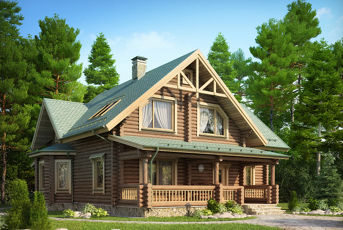 Проект деревянного дома из оцилиндрованного бревна