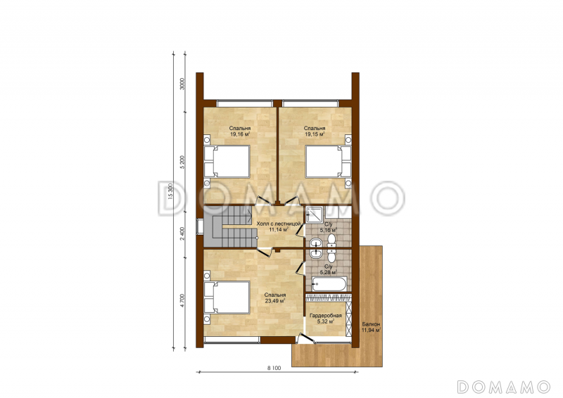 БАРНХАУС 215 / План мансардного этажа