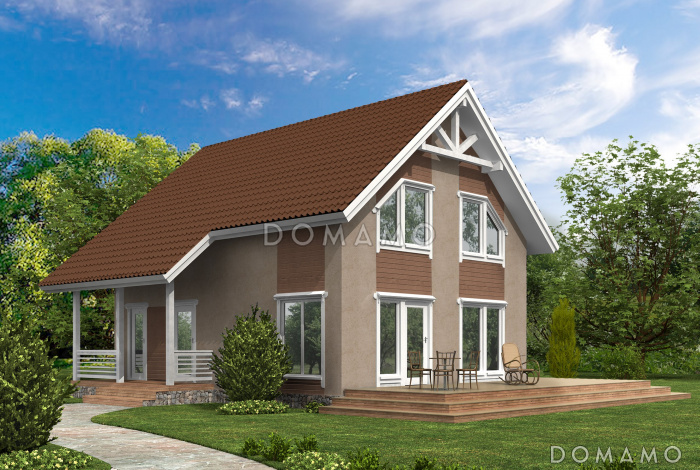 Проект каркасного дома с санузлом на втором этаже