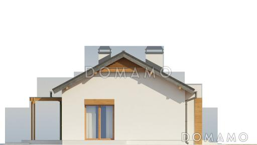 Проект компактного одноэтажного дома из кирпича с современными элементами экстерьера / Фасад 3