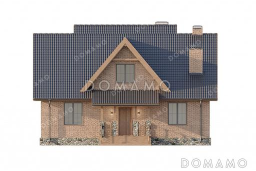 Проект дома с зимним садом, гардеробными и тремя спальнями / Фасад 3