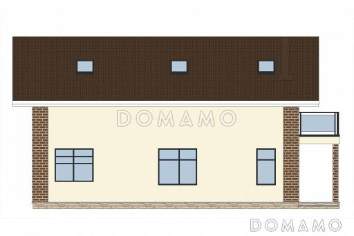 Проект двухэтажного дома из газобетона с 5 спальнями, сауной и большим балконом / Фасад 2