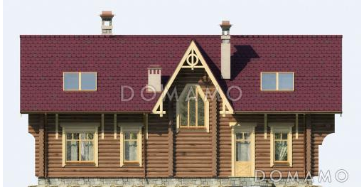 Проект деревянного дома с отдельным входом в котельную / Фасад 4