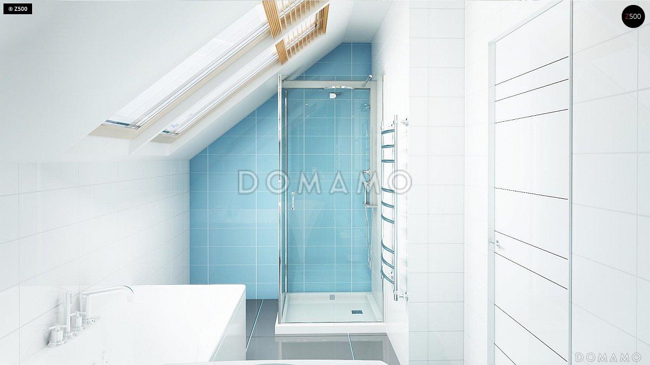 Проект дома из газобетона с мансардой, камином, кабинетом и гаражом / 13