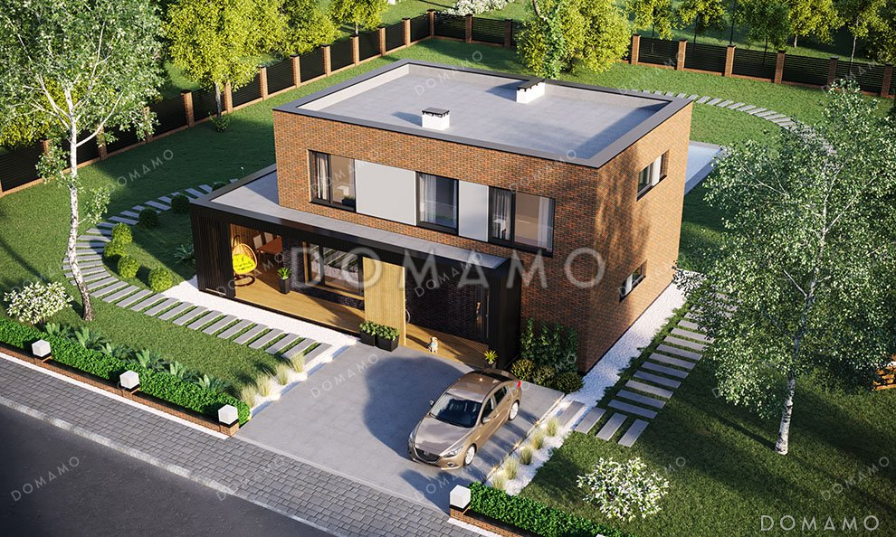 Проект двухэтажного дома с большой террасой / 5