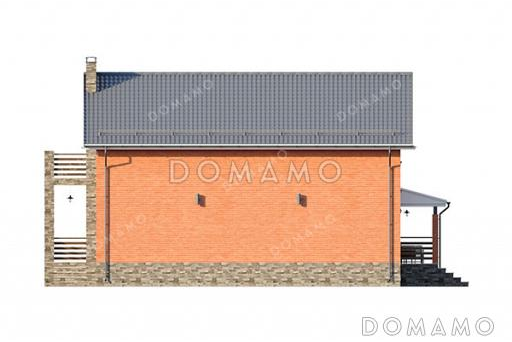 Проект дома с панорамными окнами, вторым светом и четырьмя спальнями / Фасад 1