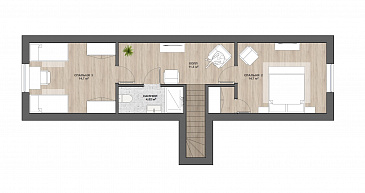 М-186 одноэтажный с мансардой / План мансардного этажа