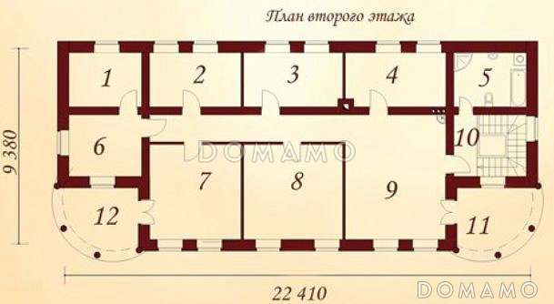 Проект гаража в классическом стиле для четырех автомобилей / План 2 этажа Проект гаража в классическом стиле для четырех автомобилей / План 2 этажа