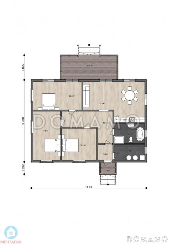 Размах / План 1 этажа