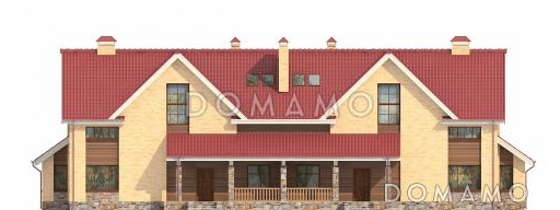 Проект загородного дома с изолированной кухней, крытой террасой, лоджиями, вторым светом / Фасад 3