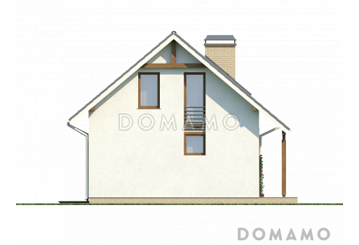 Проект небольшого мансардного дома из газобетона с четырьмя спальнями / Фасад 4