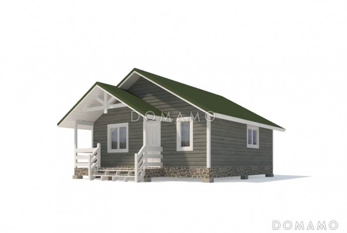 Проект каркасного дома с двумя маленькими спальнями Проект каркасного дома с двумя маленькими спальнями