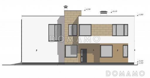 Проект коттеджа в стиле хайтек с гаражом на две машины S-269 / Фасад 1