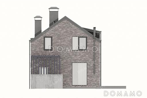 Проект дома с большой кухней-гостиной и спальней на первом этаже с отдельным входом / Фасад 2