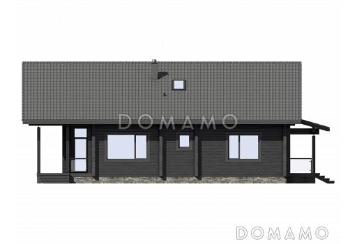 Проект дома-шале со вторым светом в гостиной и балконом на мансарде / Фасад 2