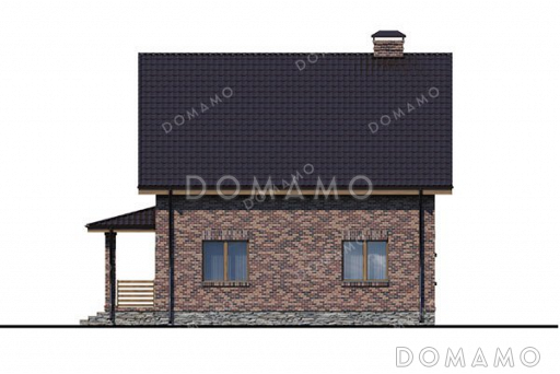 Проект дома с сауной и навесом для авто / Фасад 2