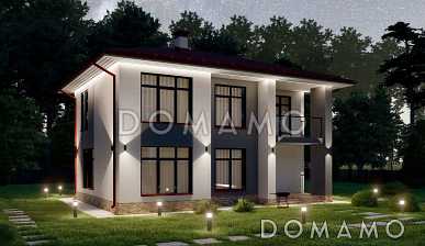 Проект современного двухэтажного дома с четырьмя спальнями S-136