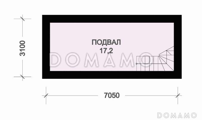 Проект деревянного дома с подвалом / План цокольного этажа
