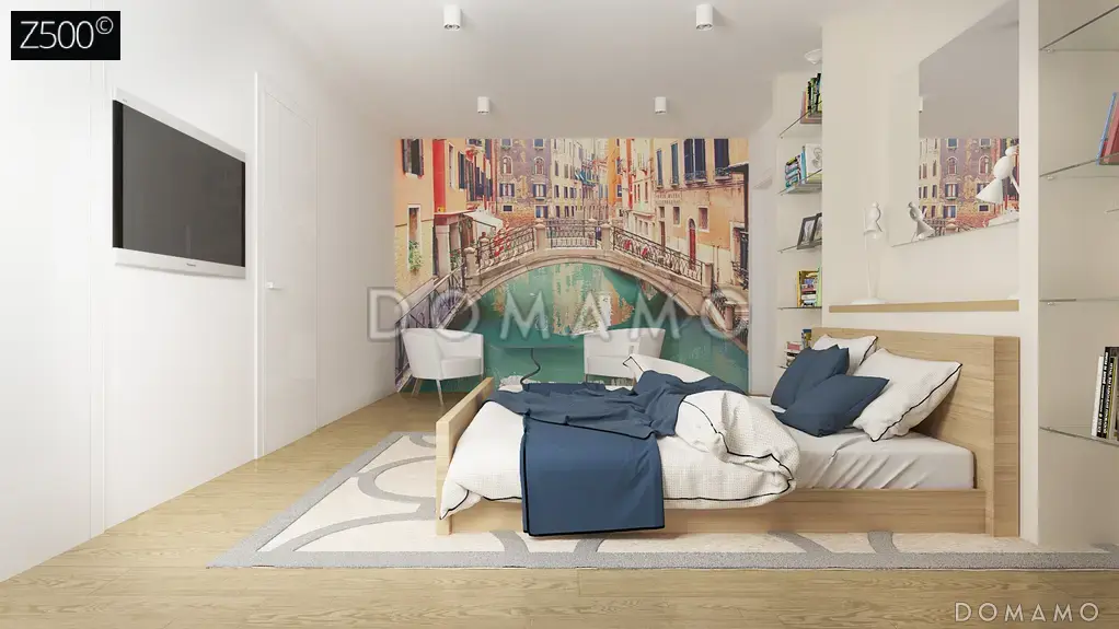 Проект одноэтажного дома из газобетона с гаражом на 2 автомобиля и подвалом / 11