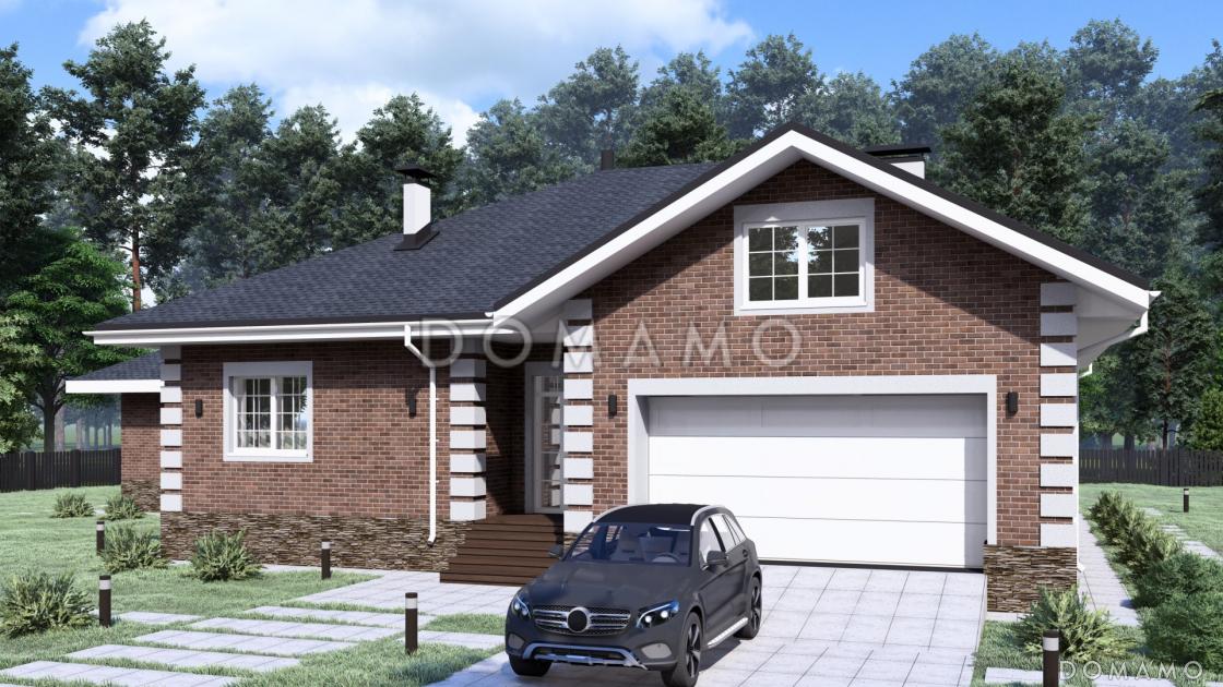 Проект одноэтажного дома с гаражом и отдельно стоящей баней S-257 / 2