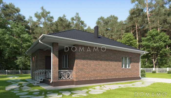 Проект небольшого загородного дома с верандой, санузлом с окном, изолированной кухней Проект небольшого загородного дома с верандой, санузлом с окном, изолированной кухней