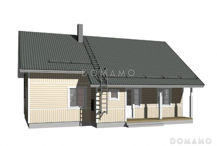 Проект каркасного дома с мансардой и санузлом Проект каркасного дома с мансардой и санузлом