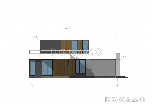 Проект современного дома с 5 спальнями, гаражом на 2 машины и террасой на втором уровне / Фасад 3