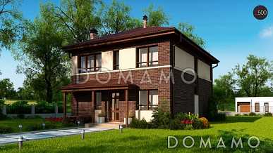 Проект современного двухэтажного дома из газобетона с четырьмя спальнями и кабинетом, без гаража Проект современного двухэтажного дома из газобетона с четырьмя спальнями и кабинетом, без гаража